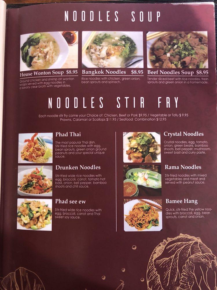 Menu at Sugar Thai Food restaurant, Ellensburg
