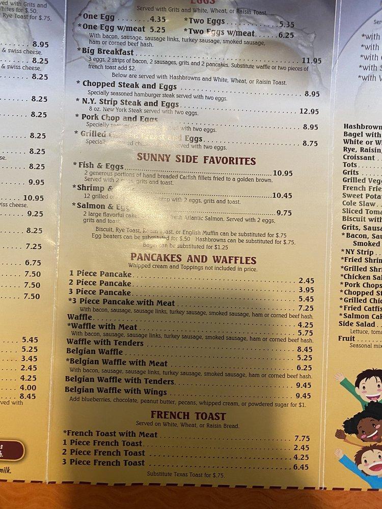 Menu at Sunny Side Up restaurant, Brunswick