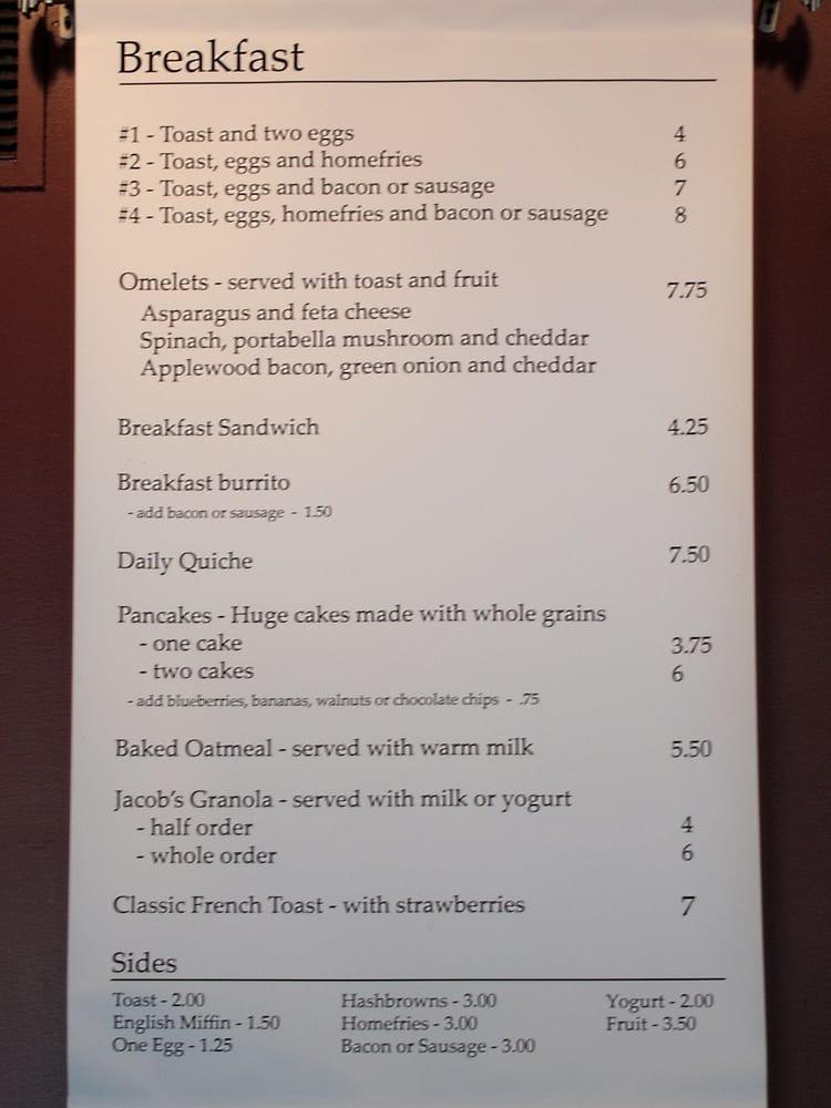 Menu at Cottonwood Bistro cafe, Brookings, 6th St