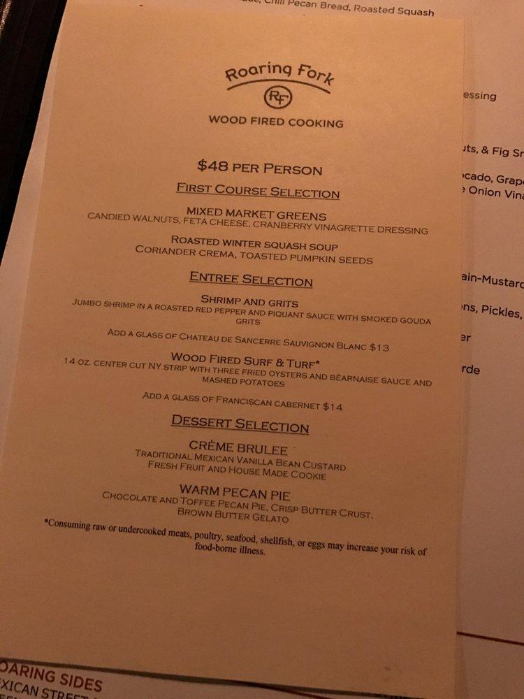 Menu at Roaring Fork pub & bar, Scottsdale