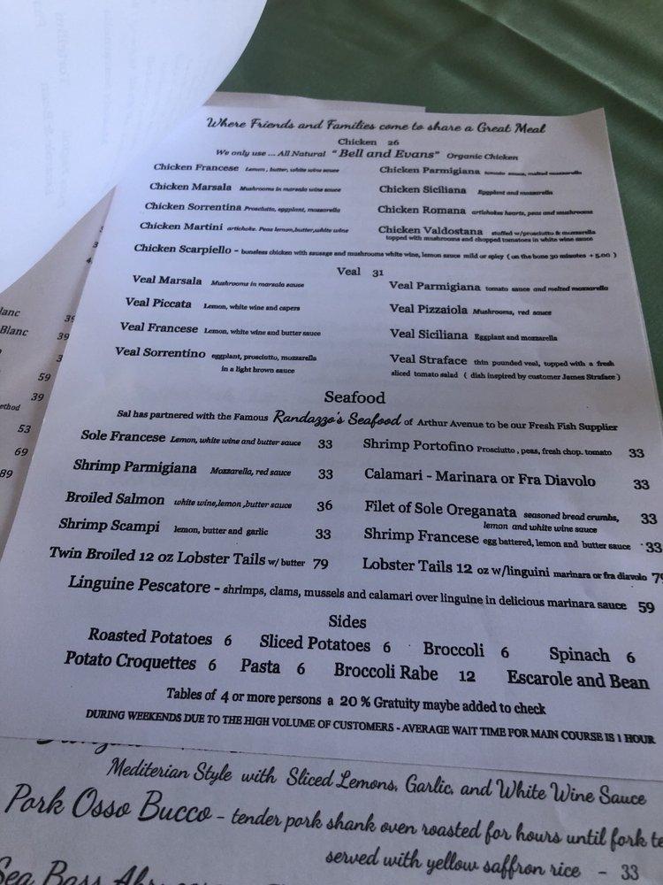 Menu at Scaramella's Restaurant, Dobbs Ferry