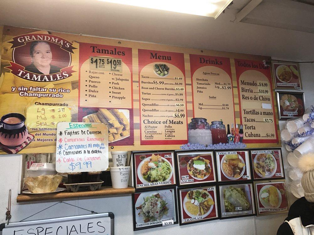 Menu at GRANDMAS TAMALES RESTAURANT, Bakersfield, 201 E California Ave