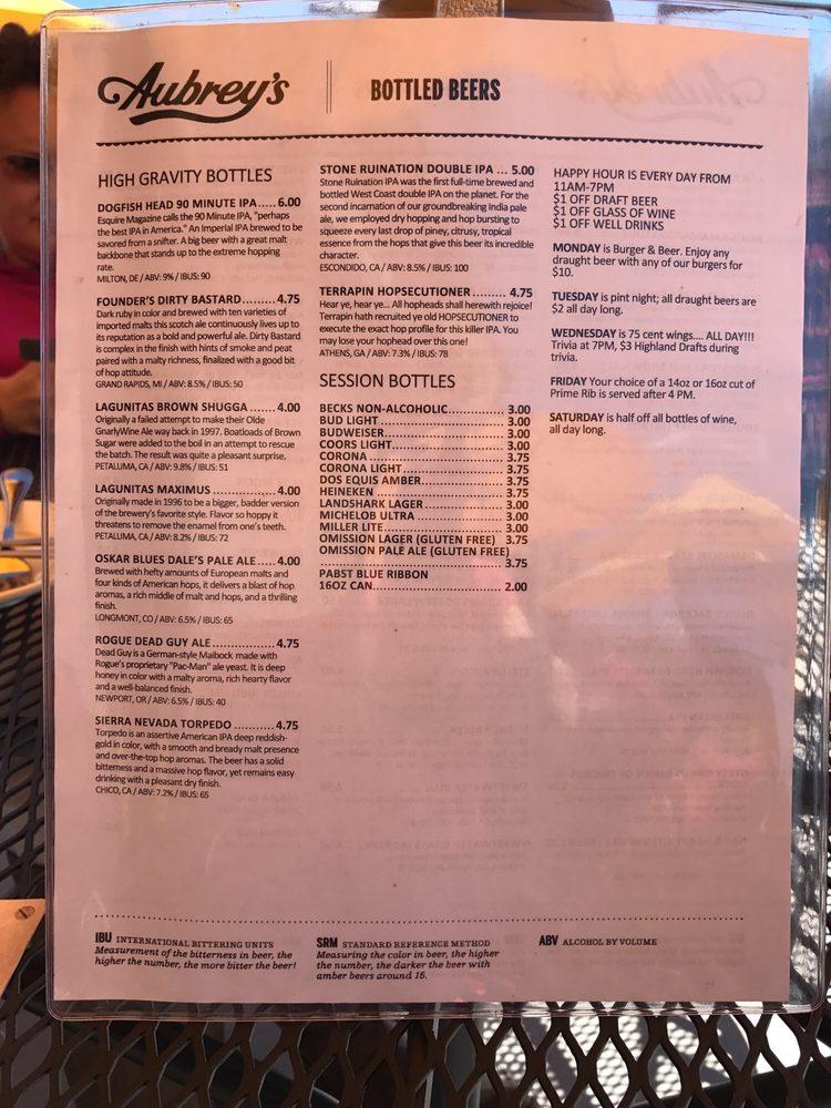 menu-at-aubrey-s-restaurant-bristol