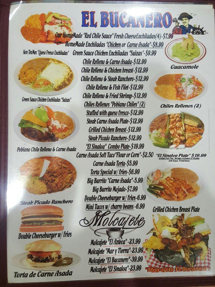 Menu at El Bucanero - Blanco restaurant, San Antonio, Blanco Rd