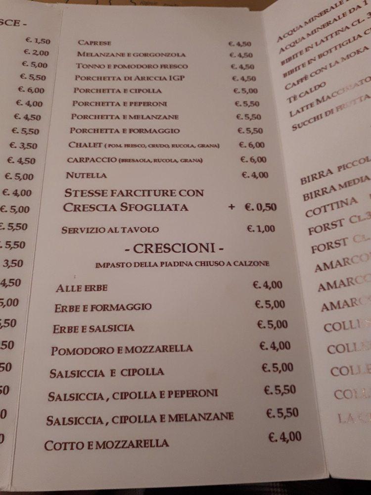 Menu Da Osteria Urbino Km Caff Bar Urbino