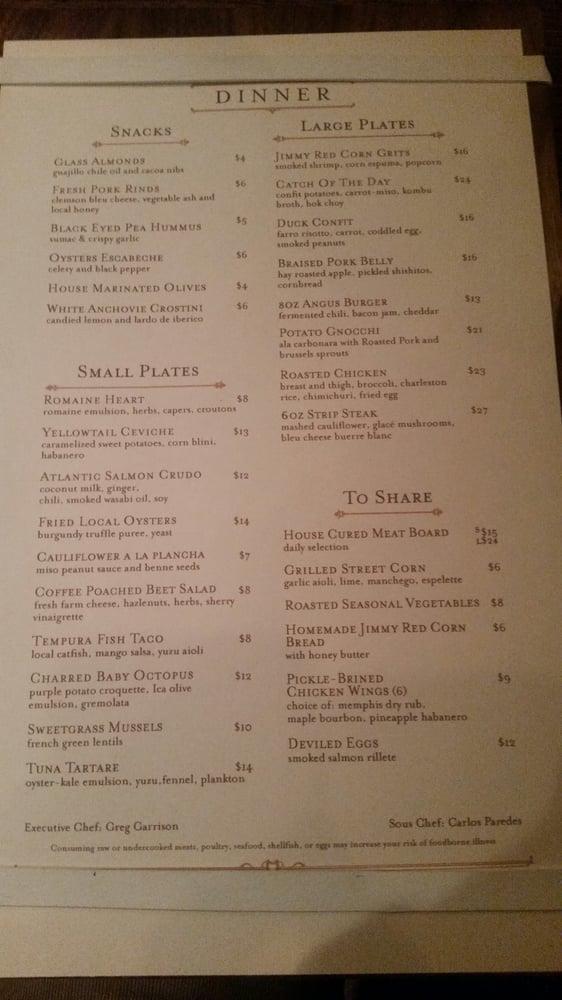 Menu At Prohibition Pub And Bar Charleston