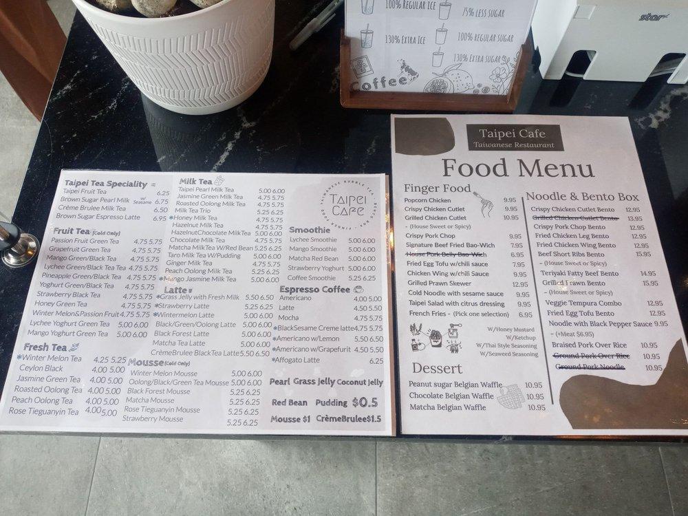 Menu at Taipei Cafe, Chicago, 820 W Belmont Ave