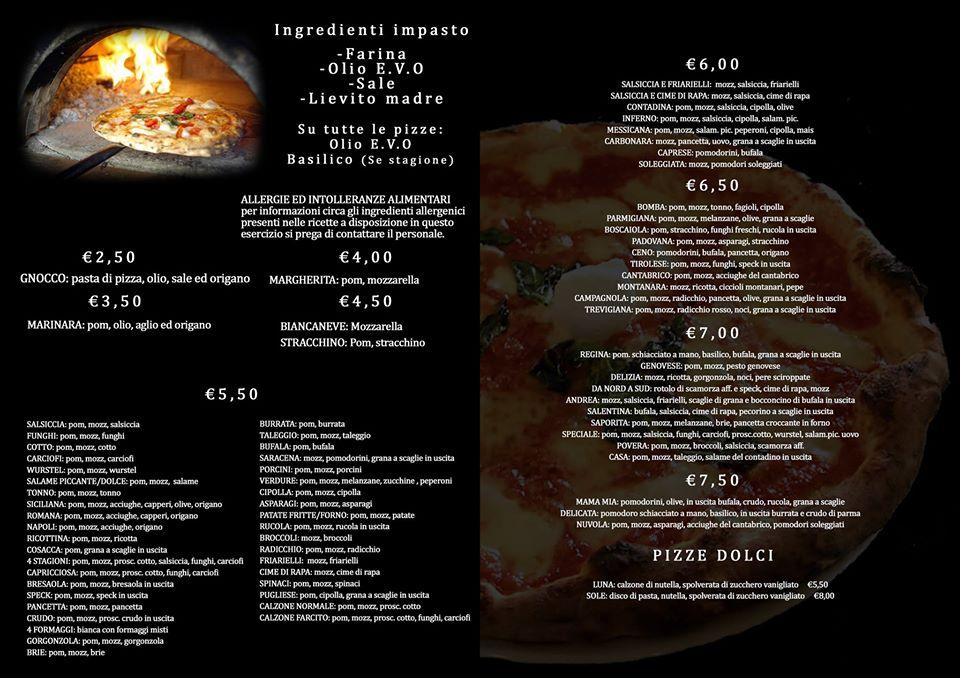Menu di Mama Mia 