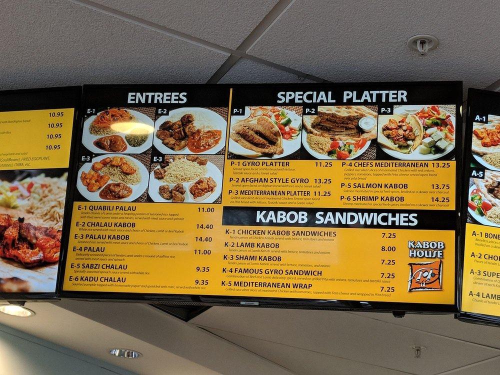Menu at Kabob Garden restaurant, Arlington, 933 N Quincy St
