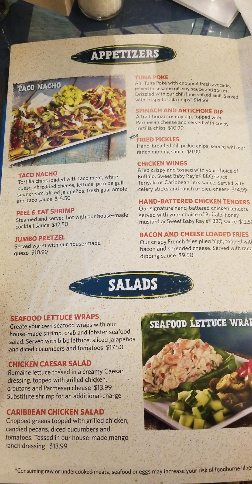 Menu at LandShark Bar & Grill Branson, Branson, 915 Branson Landing Blvd