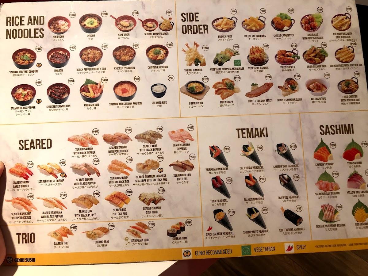 Menu At Genki Sushi SM Megamall Restaurant Mandaluyong menu-at-genki-sushi-sm-megamall-restaurant-mandaluyong
