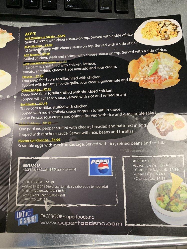 Menu at Super Foods Tienda Latina restaurant, WinstonSalem
