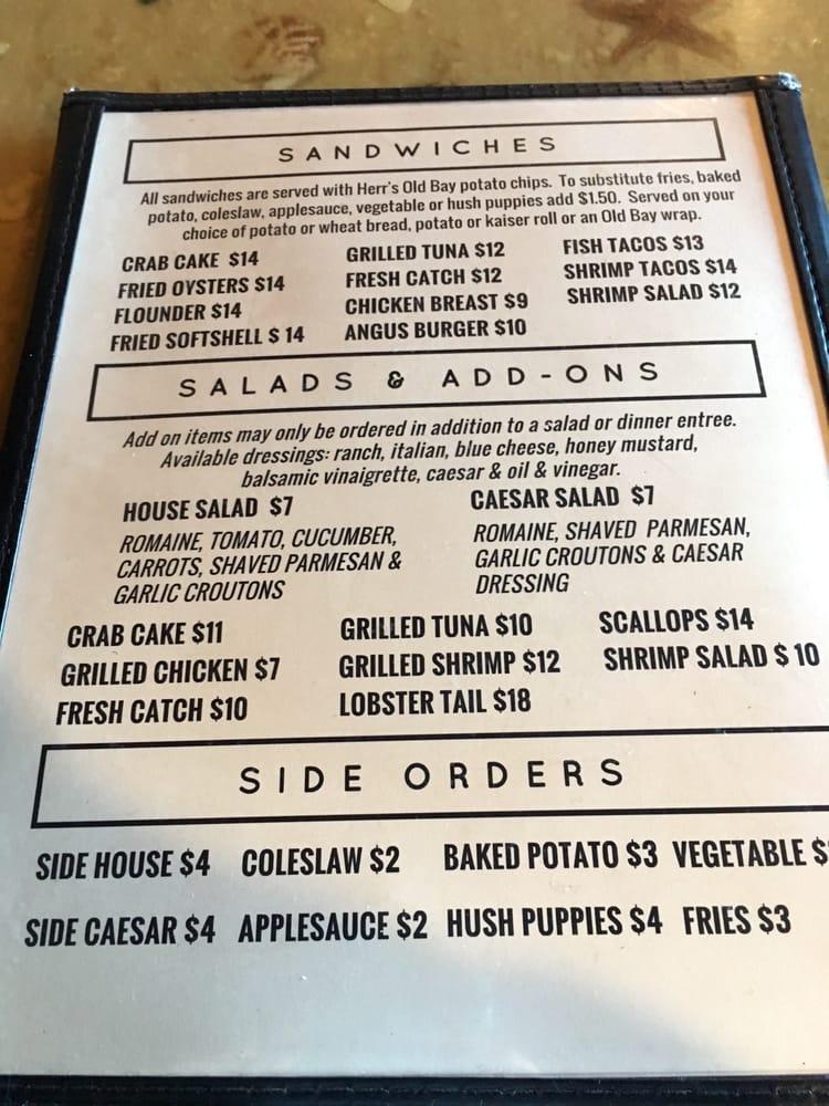 Menu at Crab Alley pub & bar, Ocean City