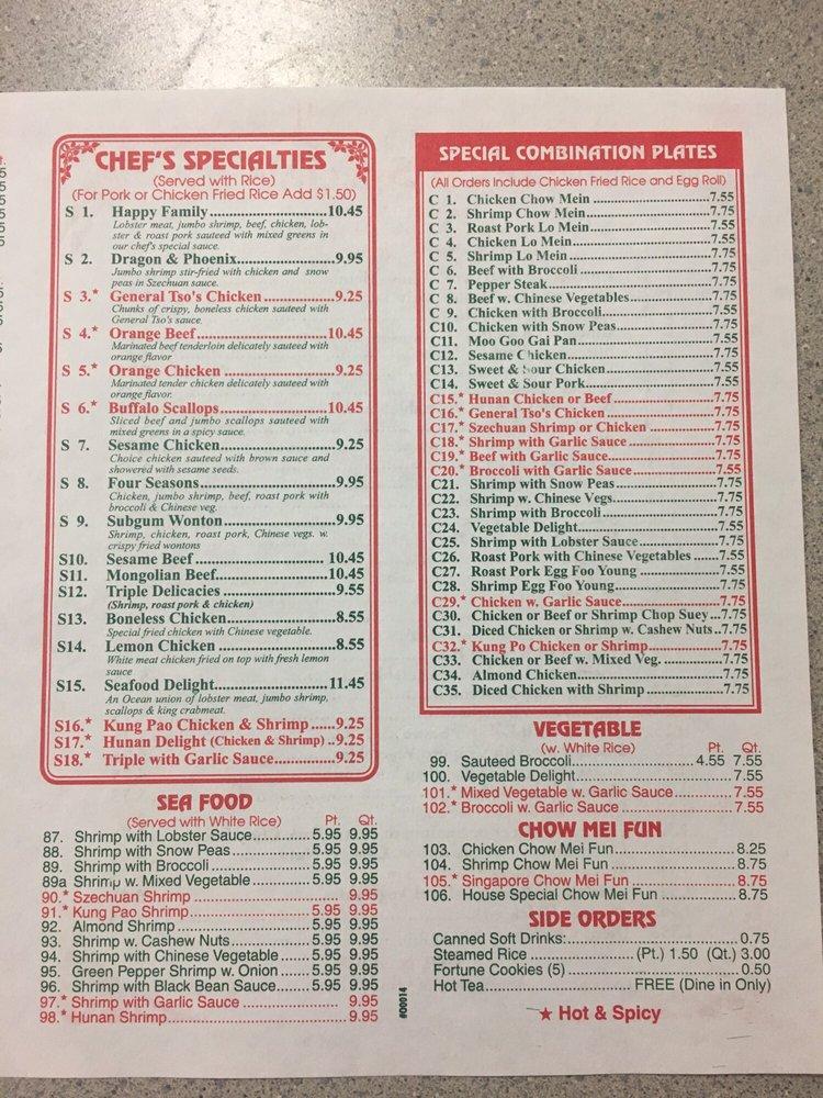 Menu at Oriental Gourmet restaurant, Auburn