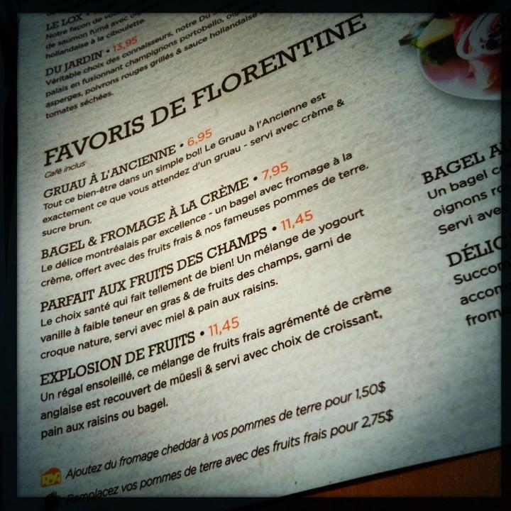 Carta del restaurante Ben & Florentine, VaudreuilDorion, 48 Bd del la