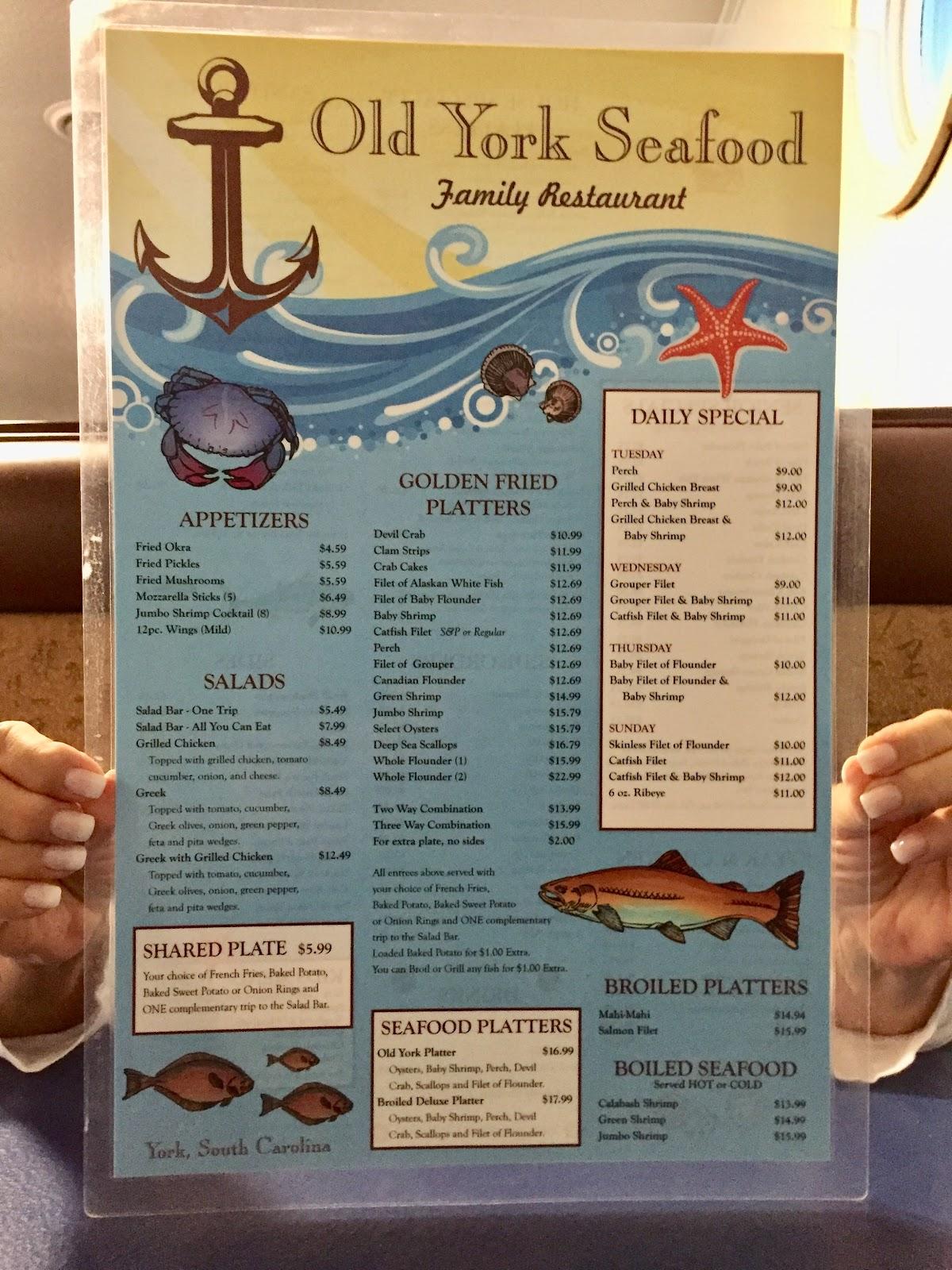 Menu at Old York Seafood Family Restaurant, York