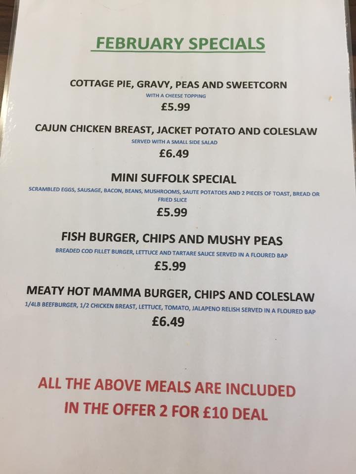 Menu at The Cafe On The Corner, Felixstowe