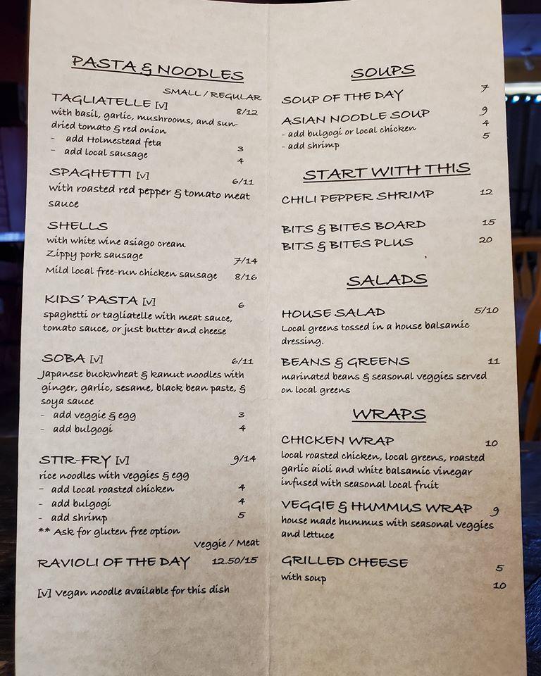 Menu at The Noodle Guy restaurant, Port Williams