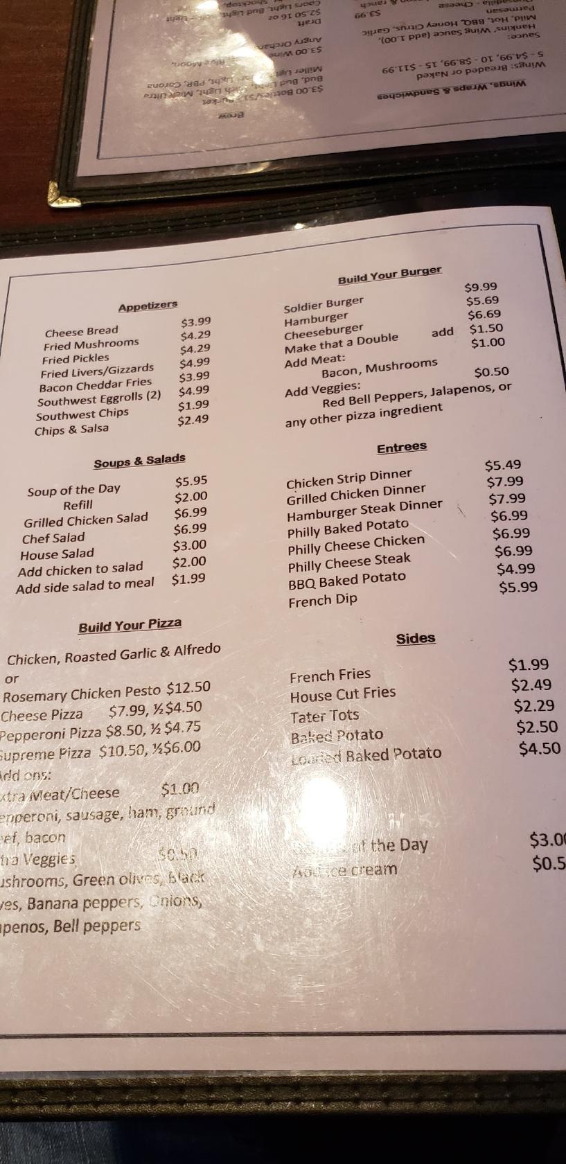 Menu at Hank's Corner Grille pub & bar, Tracy City