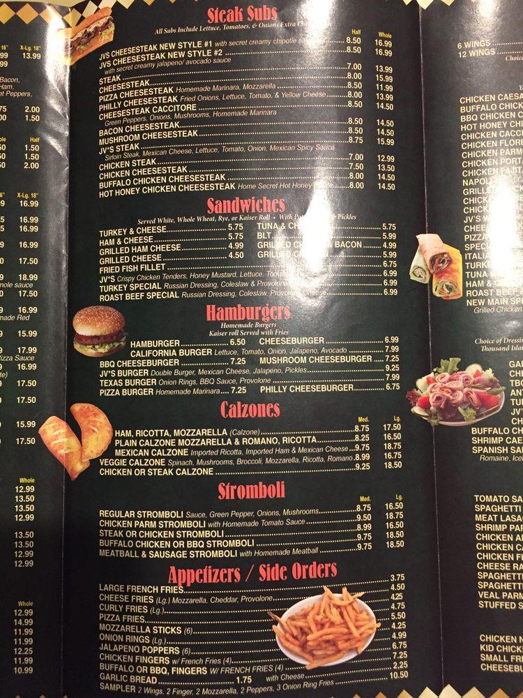 Menu at Jv's Pizza & Mexican Restaurant, Pleasantville