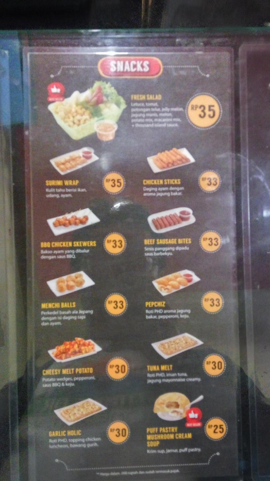 Menu at Pizza Hut Delivery PHD Indonesia pizzeria, West Jakarta, Jl