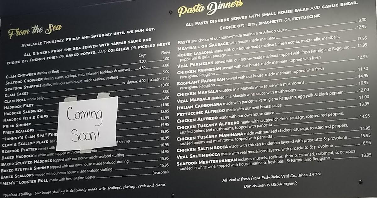 Menu at Cow's Tail Restaurant and Creamery, Burrillville