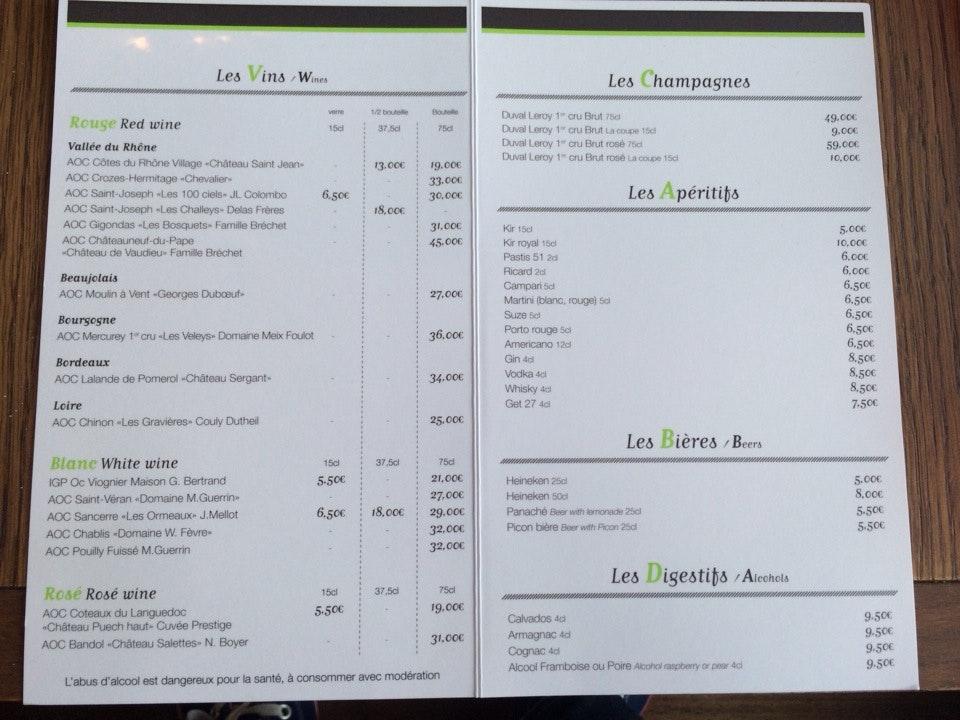 Menu at L'Atelier des 2 rives restaurant, ColombierSaugnieu
