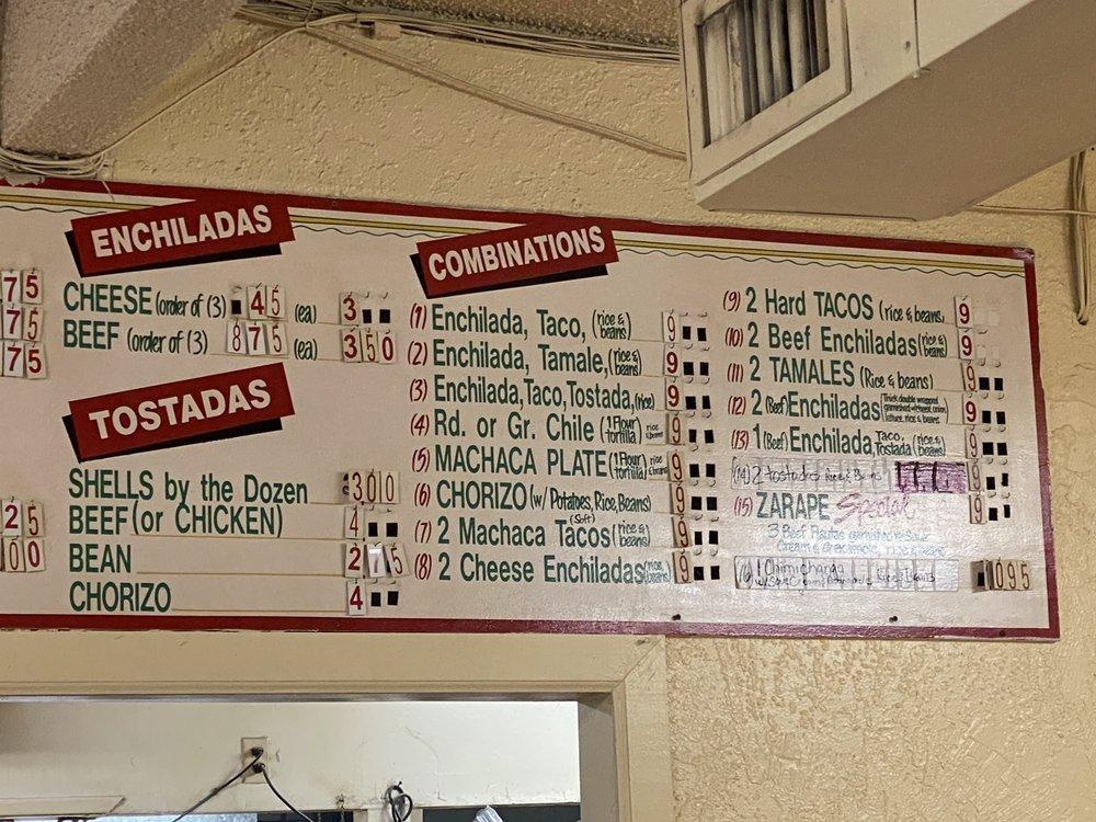 Carta del restaurante The Original Carolina's Mexican Food, Phoenix, E