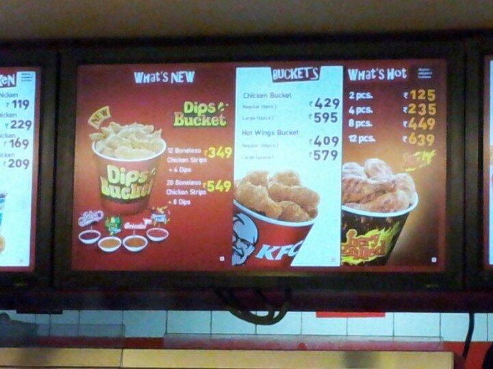 KFC menu