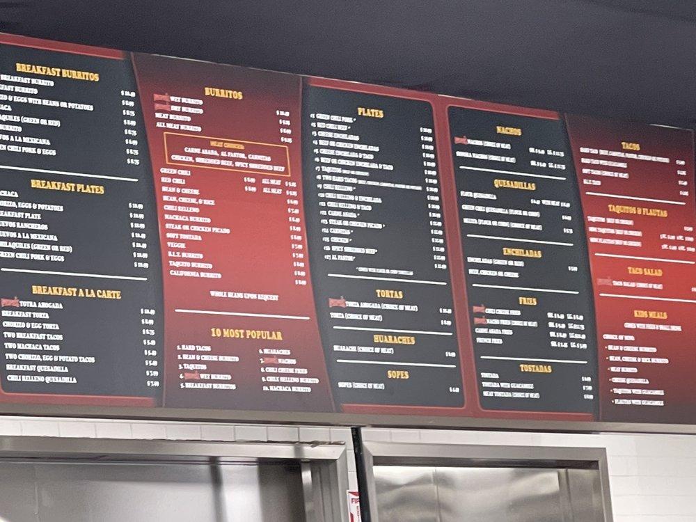 Menu at Pepe's Finest Mexican Food restaurant, La Habra