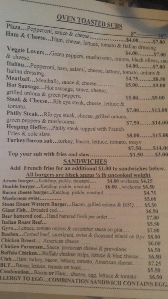 Menu at Constanza Stone Tavern N Deli pub & bar, Arona