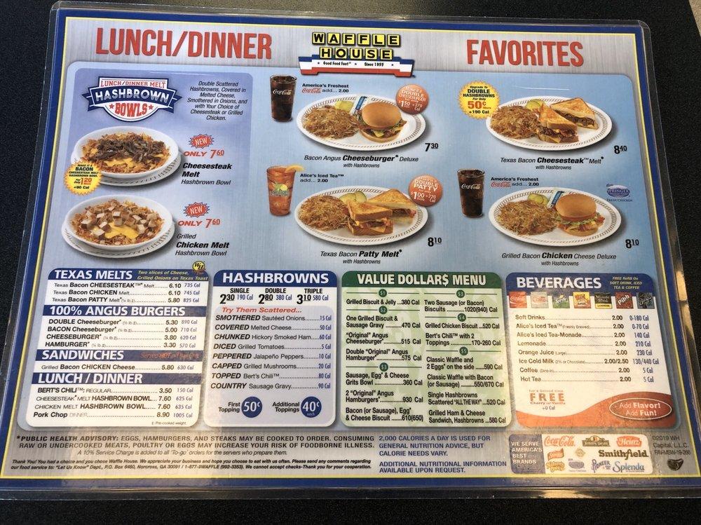 Menu at Waffle House restaurant, New Albany, 606 Coulter Dr