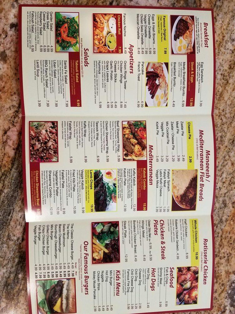 Carta del restaurante World Famous Grill (Bell), Bell
