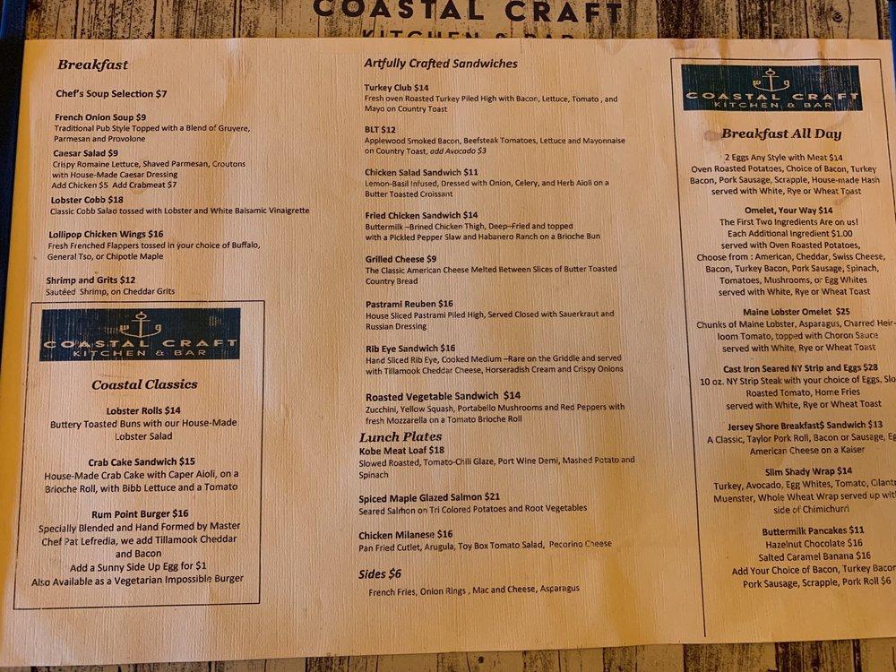 coastal craft kitchen and bar atlantic city menu