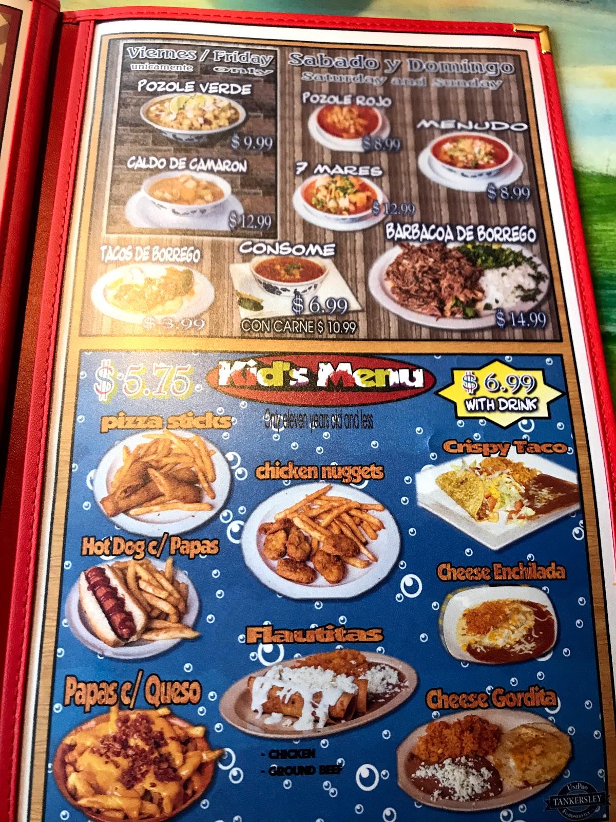 Carta del restaurante El Cuñado Mexican Cuisine, Rogers