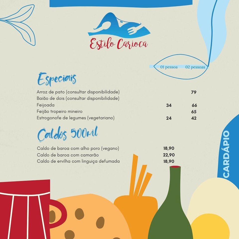 Restaurante Estilo Carioca cardápio