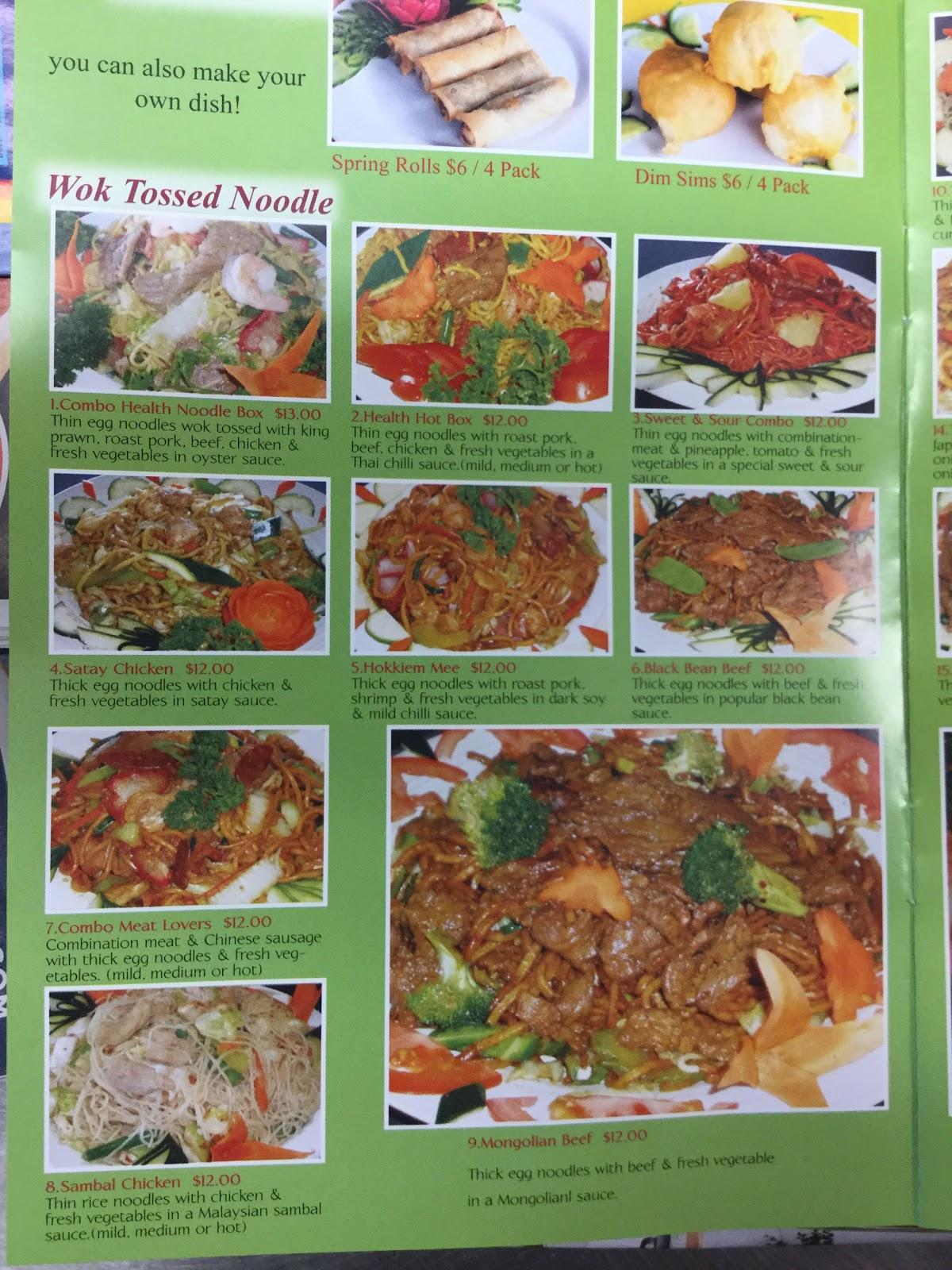 Menu at healthy noodle kingaroy fast food kingaroy