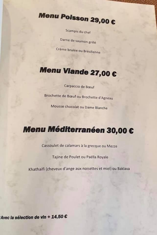 Menu Au La Grande Bleue Houffalize