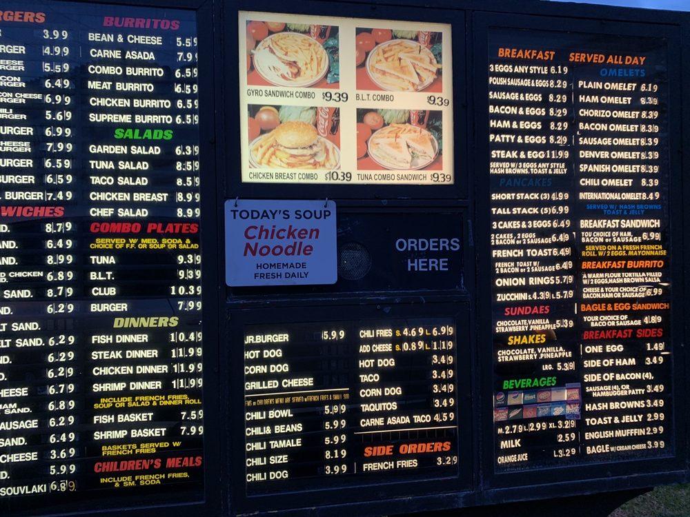 Menu at Burgers restaurant, Gardena
