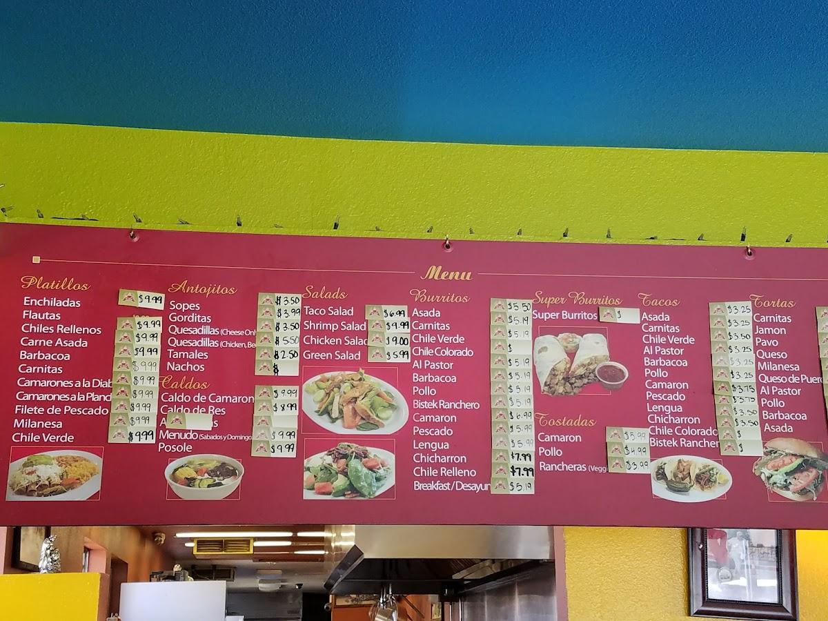Menu at La Plaza Bakery, Soledad