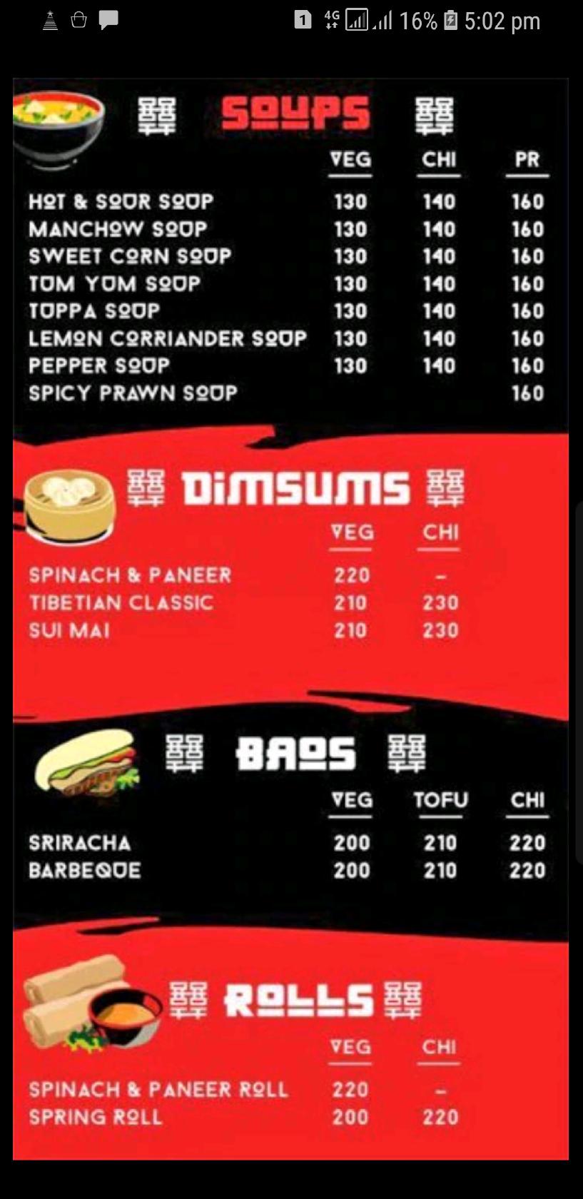 Meraki Airoli menu