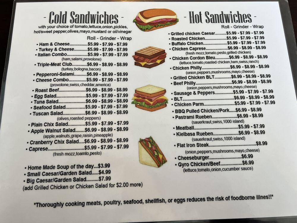 Menu at Nina's Kitchen restaurant, Plainville