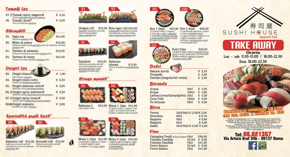 Menu di Sushi house 