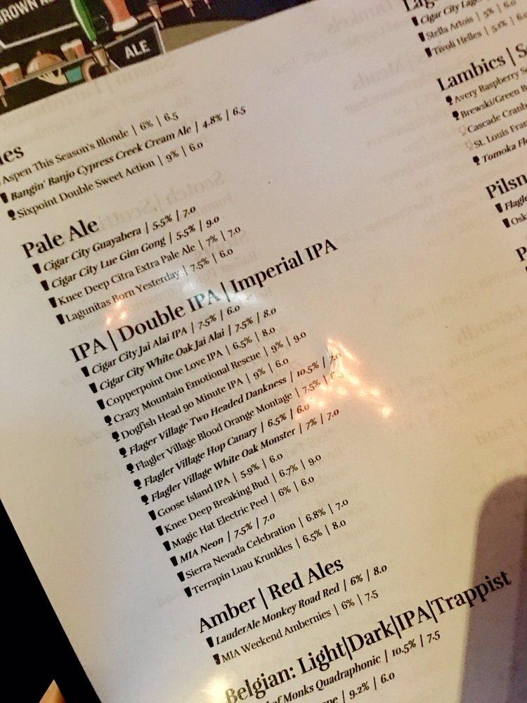Menu at The Brass Tap pub & bar, Fort Lauderdale