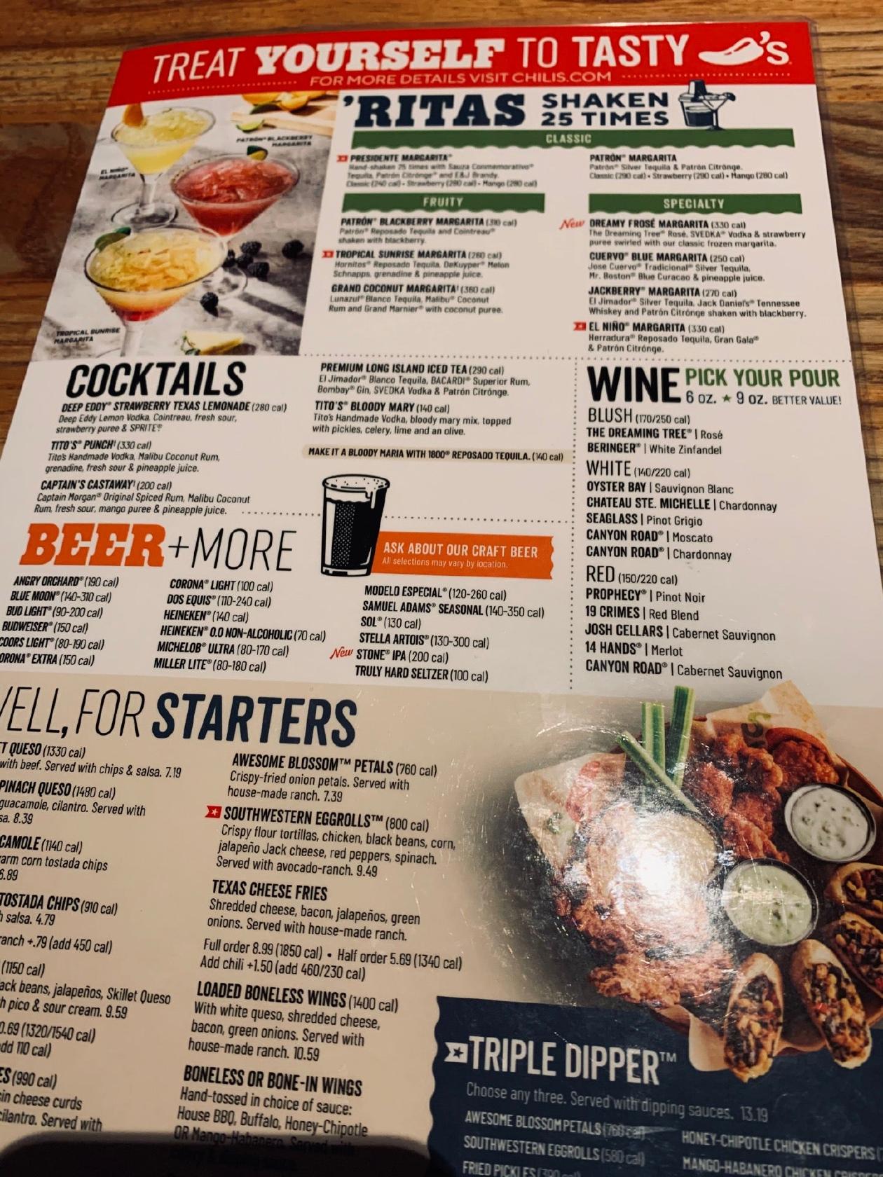 Menu at Chili's Grill & Bar, Zephyrhills, Gall Blvd