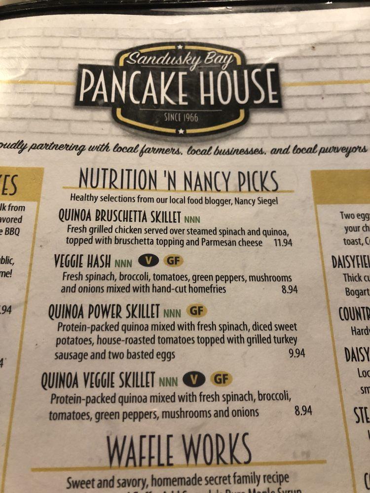 Menu at Sandusky Bay Pancake House restaurant, Sandusky