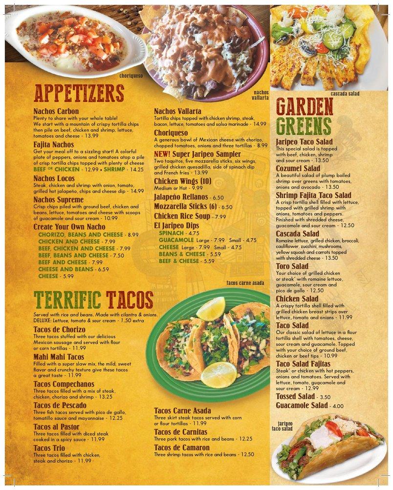 Menu at El Jaripeo Mexican Restaurant, Fennville