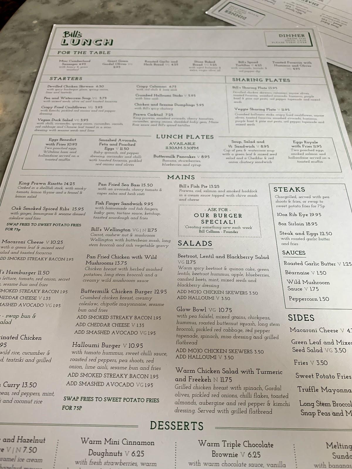 Menu At Bill S Spinningfields Restaurant Manchester 3 Hardman Square   R8e2 Bills Spinningfields Restaurant Menu 