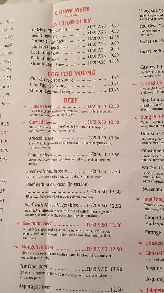 Menu at See's Restaurant, Vicksburg