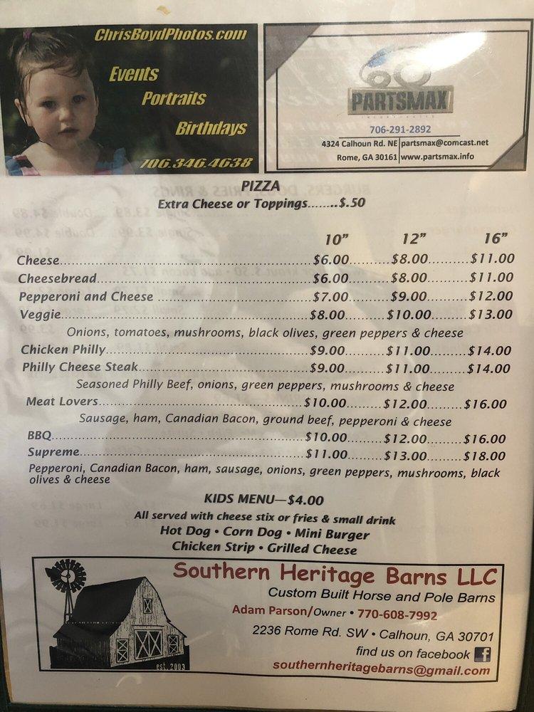 Menu at Shannon Diner BBQ, Rome